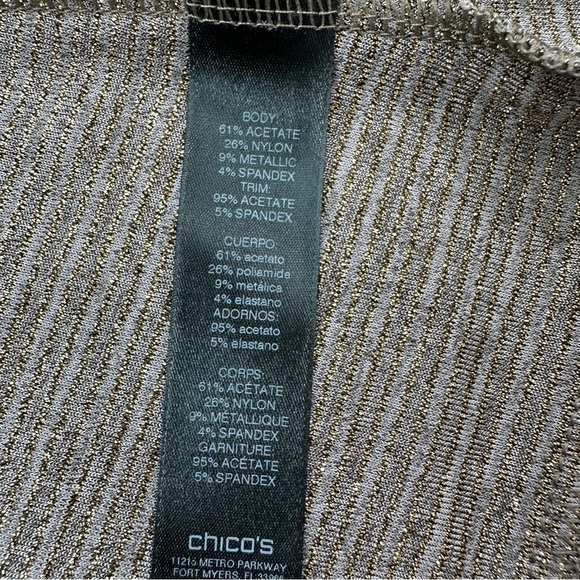 NWOT Chicos Travelers Liquid Knit Open Front Cardigan Sz XL Brown Shimmer - Picture 5 of 7
